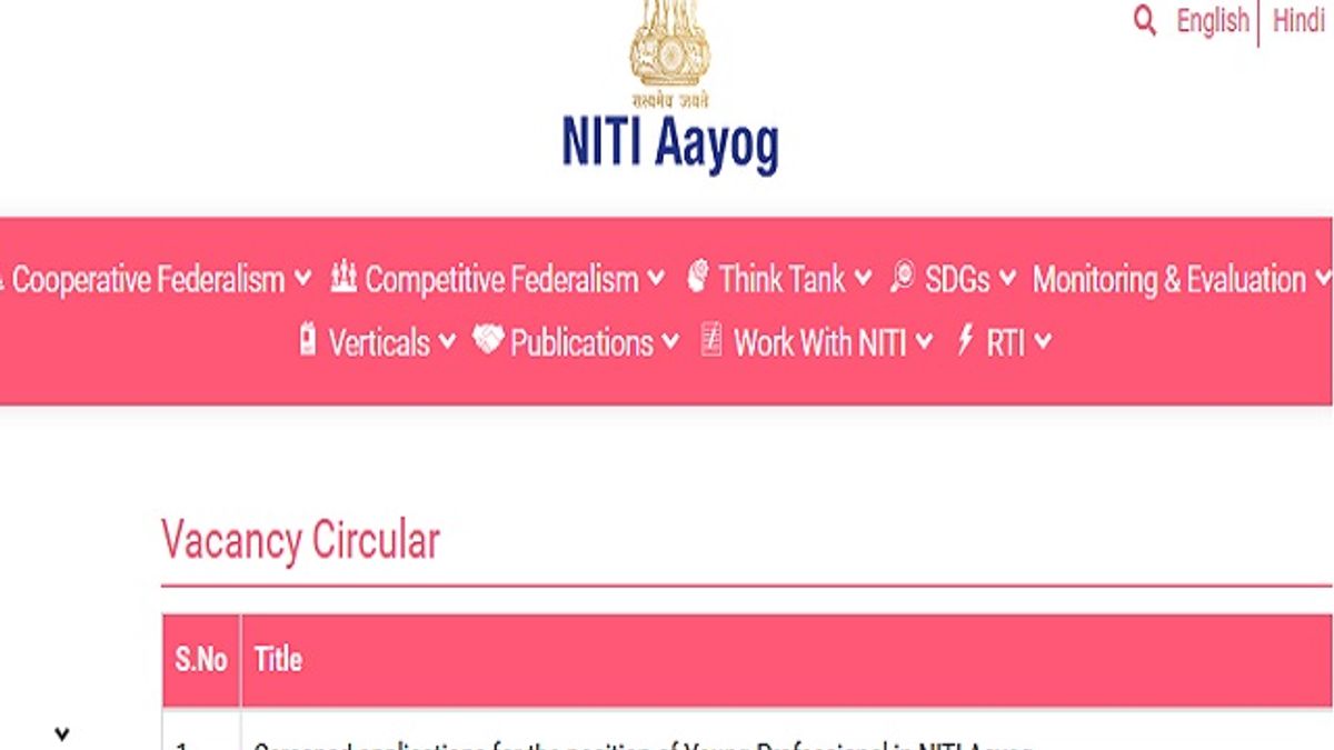 NITI आयोग भर्ती 2020: सीनियर लीड और लीड (एडवाइजर) पदों की वेकेंसी के लिए करें आवेदन